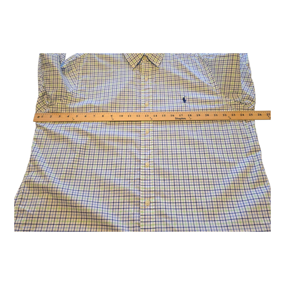 Ralph Lauren Button Down Shirt Mens Size XL Blue/Green Plaid Classic Fit Preppy - Picture 13 of 15